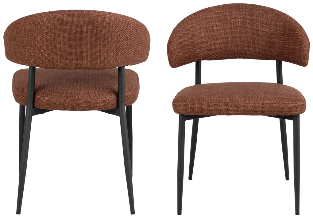 MAZZONI EXPORT IRIS Teracotă (material Basel 44) - SCAUN MODERN TAPIȚAT CU ȚESĂTURĂ ÎMPLETITĂ PENTRU SALON/SUFRAGERIE LOFT