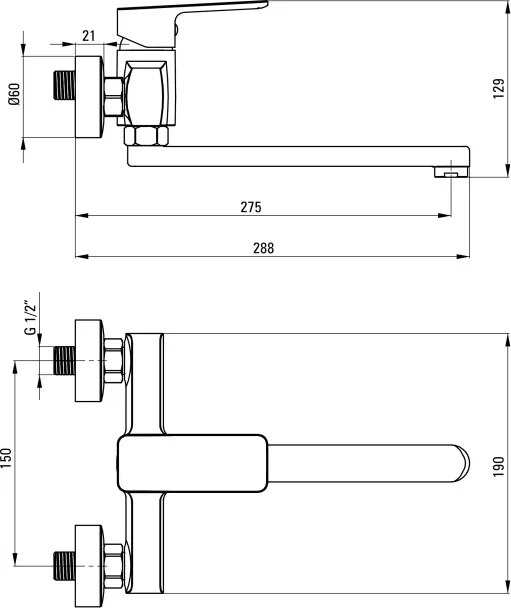 Maro Baterie pentru bucătărie, montare pe perete Finisaj: Crom BLO_080M