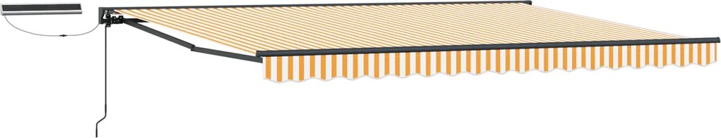 vidaXL Cort electric retractabil Galben și alb 4,5 × 3,5 m