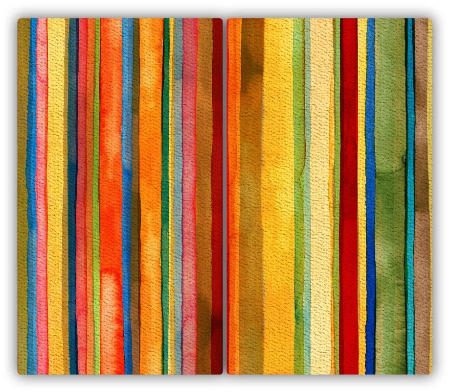 Tocator din sticla dungi colorate