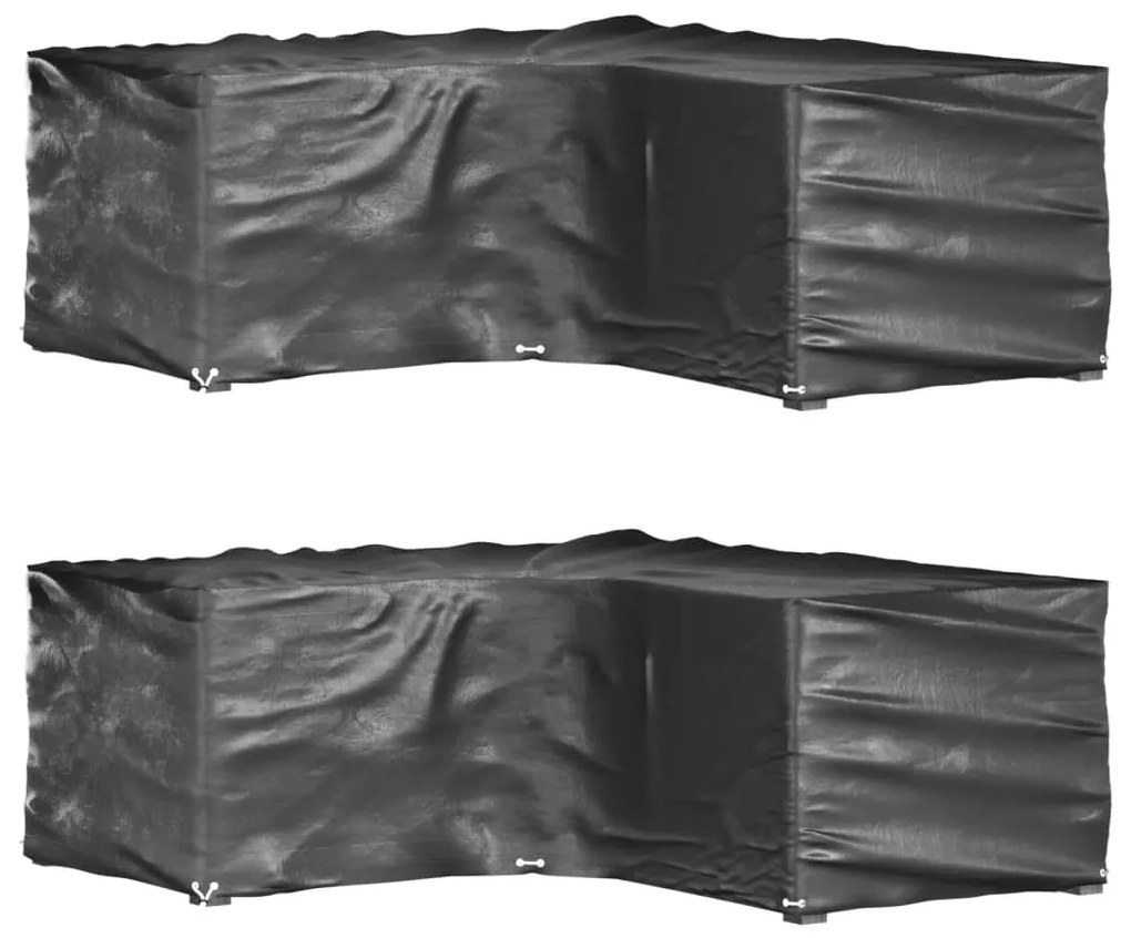 vidaXL Huse mobilier de grădină în formă de L 12 ocheți, 185x185x70 cm