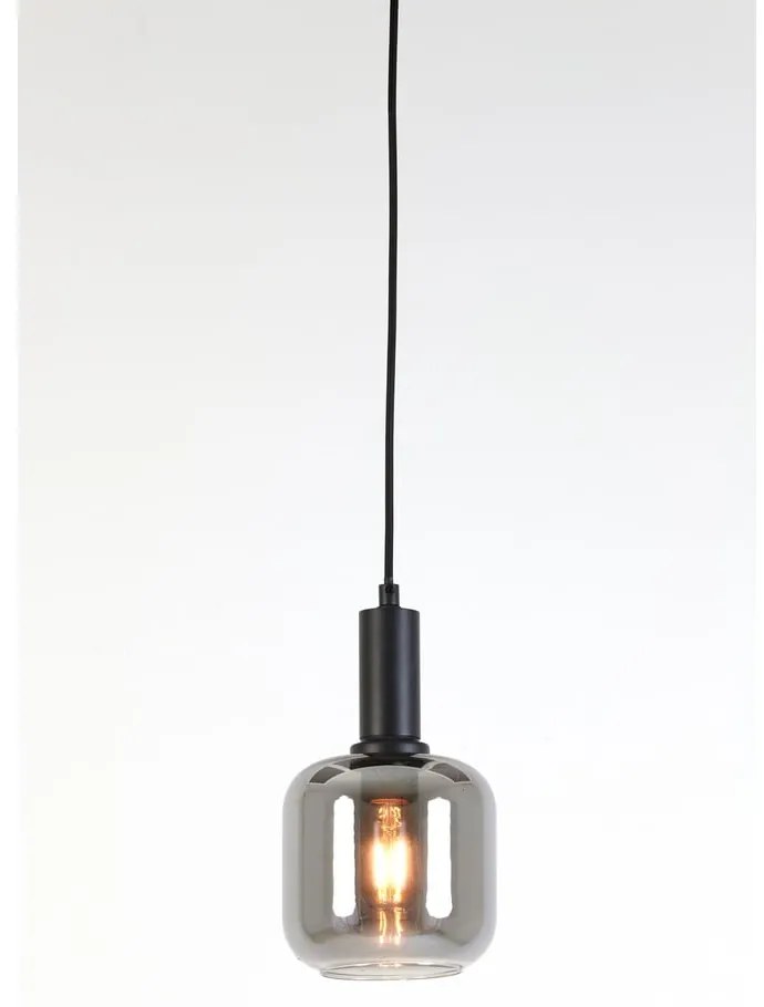 Lustră gri cu abajur din sticlă ø 21 cm Lekar – Light &amp; Living