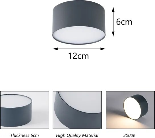 Brilagi - Plafonieră LED pentru baie FORIS, 14 W, 230 V, Ø 12 cm, antracit, IP44