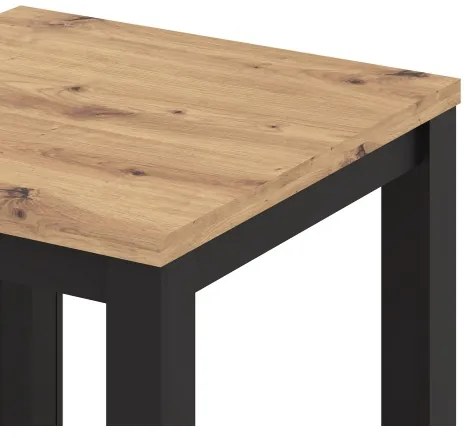 Masă de dining extensibilă ZARO, stejar artisan/negru