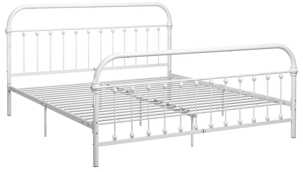 284497 vidaXL Cadru de pat, alb, 180 x 200 cm, metal