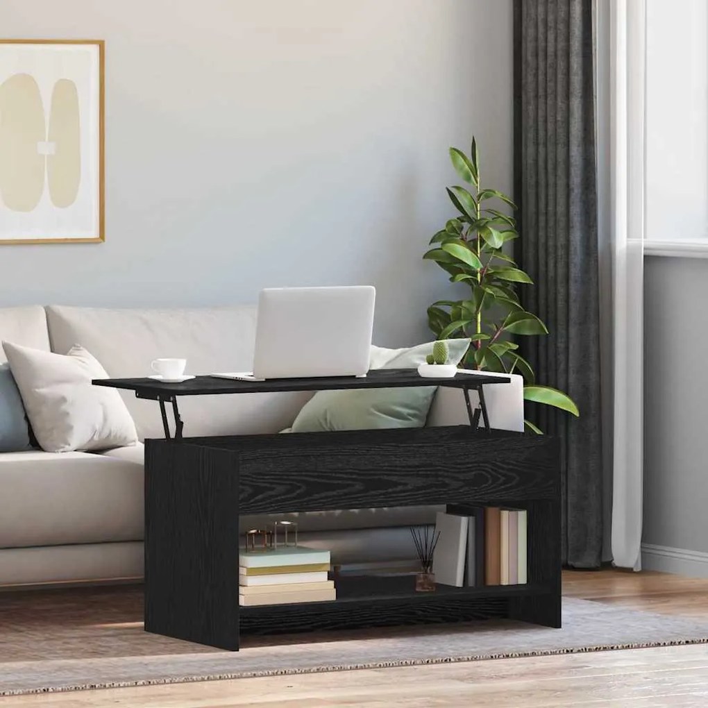 vidaXL Masă de cafea Stejar negru 102 x 50 x 52.5 cm Lemn compozit