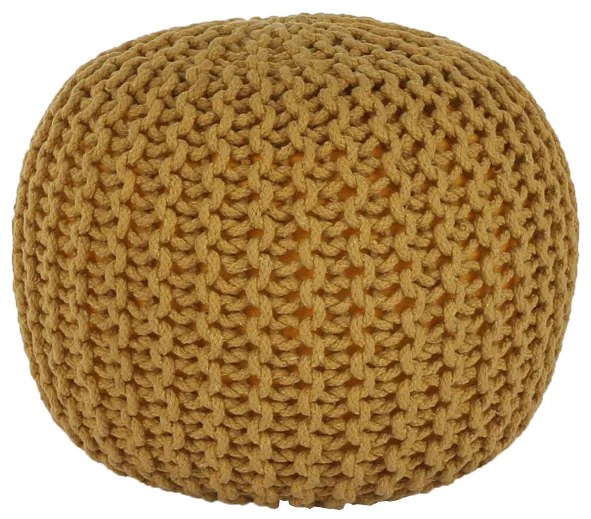 Taburet tricotat bumbac galben mustar Gobi