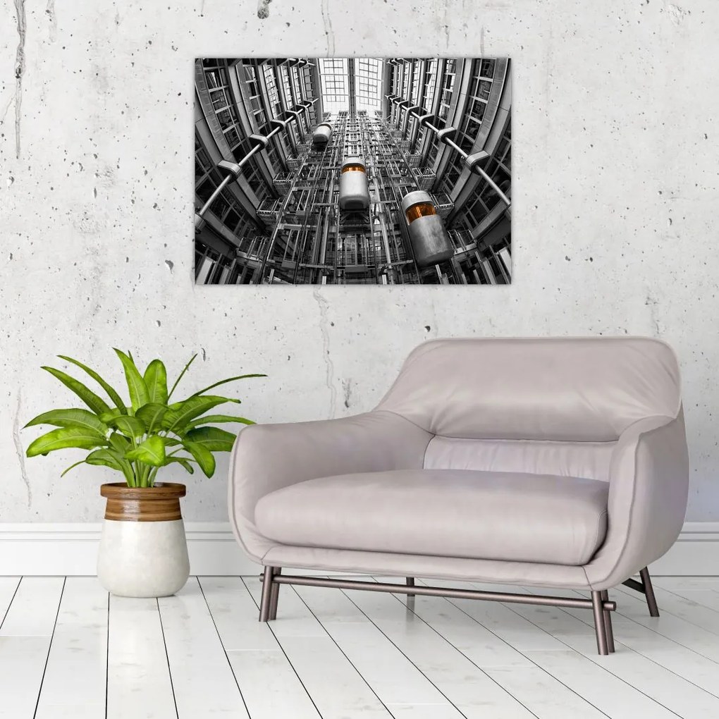 Tablou cu lift în clădire (70x50 cm)