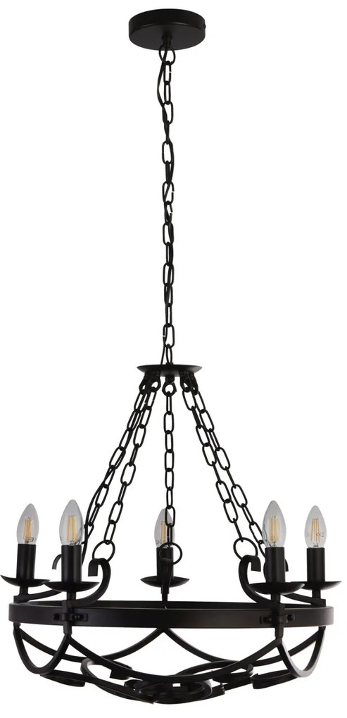 Candelabru design rustic Cartwheel III - 5lt 8905-5BK SRT