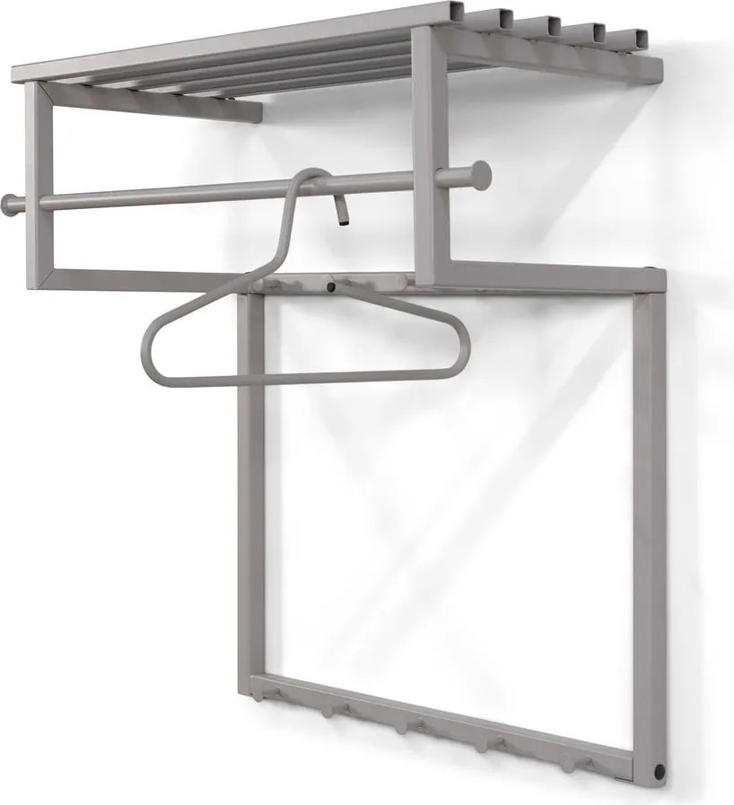 Cuier de perete taupe cu raft din metal 76 cm Rizzoli – Spinder Design