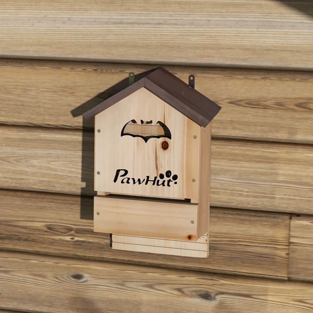 PawHut Set de 3 Căsuțe pentru Lilieci din Lemn de Brad, Adăpost pentru Lilieci pentru Grădină și Exterior, Ușor de Montat, 21.5x11.5x34 cm | Aosom Romania