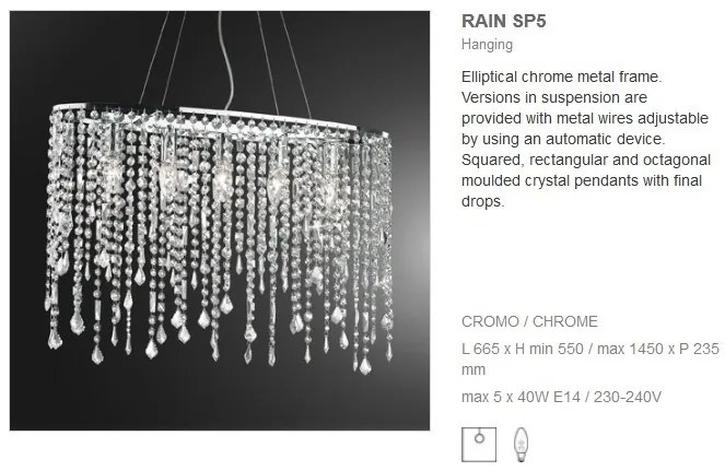 Pendul cu cristale Venezian RAIN SP5 008363