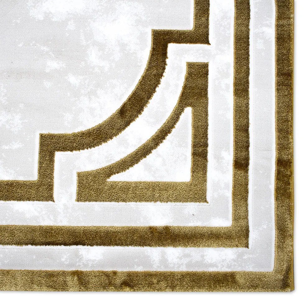 COVOR DREPTUNGHIULAR ZENITH, 200X290, CLASIC, ALB, AURIU, POLIPROPILENA