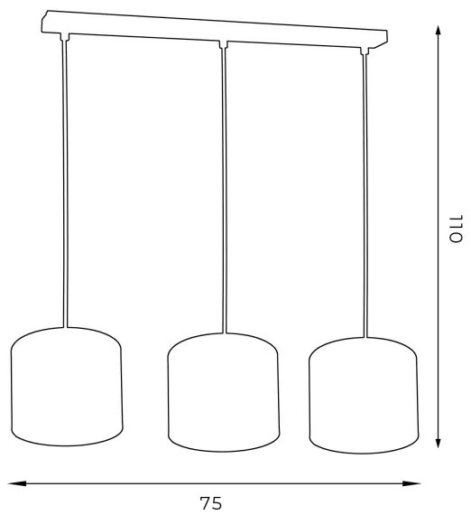 Lustră pe cablu ARDEN 3xE27/60W/230V