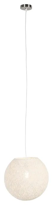 Lampă suspendată rustică albă 35 cm - Corda