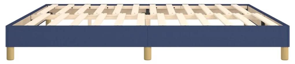 Cadru de pat box spring, albastru, 200x200 cm, textil Albastru, 25 cm, 200 x 200 cm