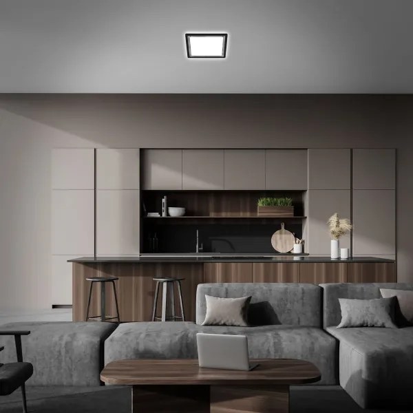 Briloner 7457-414 - Plafonieră LED SLIM 18W/230V 4000K 29x29 cm neagră
