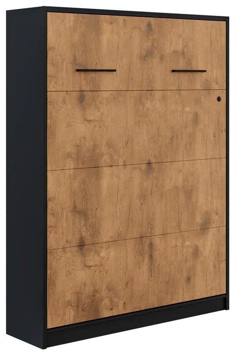 Pat rabatabil vertical Modern 160x200 - negru / stejar Lancelot