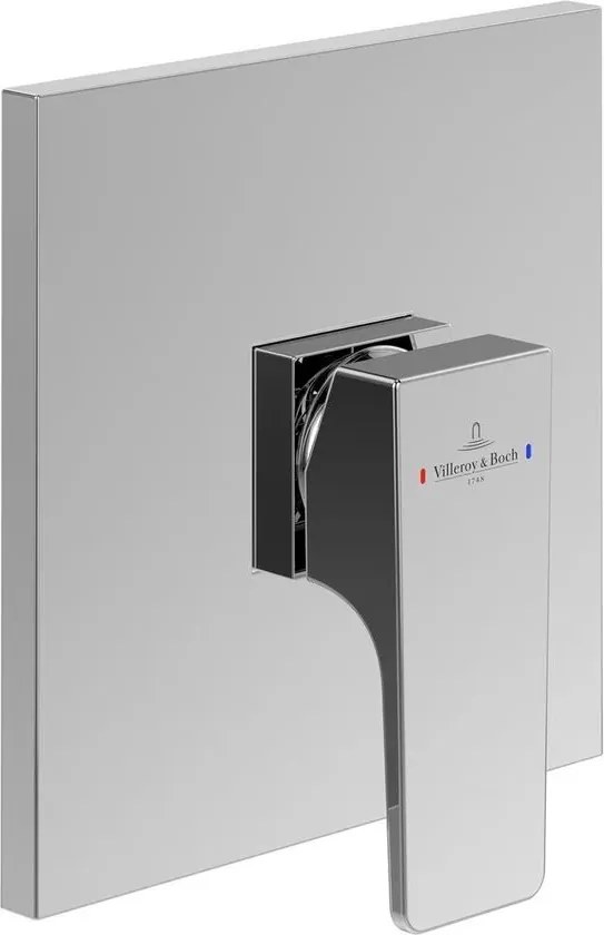 Baterie dus incastrata Villeroy&Boch Architectura Square crom lucios fara corp ingropat
