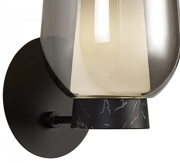 Aplica de perete design modern Nora negru/ marmura neagra