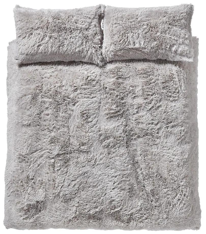 Lenjerie de pat din micropluș Catherine Lansfield Cuddly, 200 x 200 cm, gri
