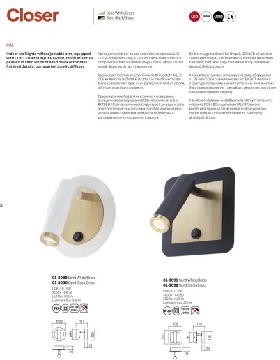 Spot LED de perete CLOSER LED/6W/230V alb Redo 01-3089