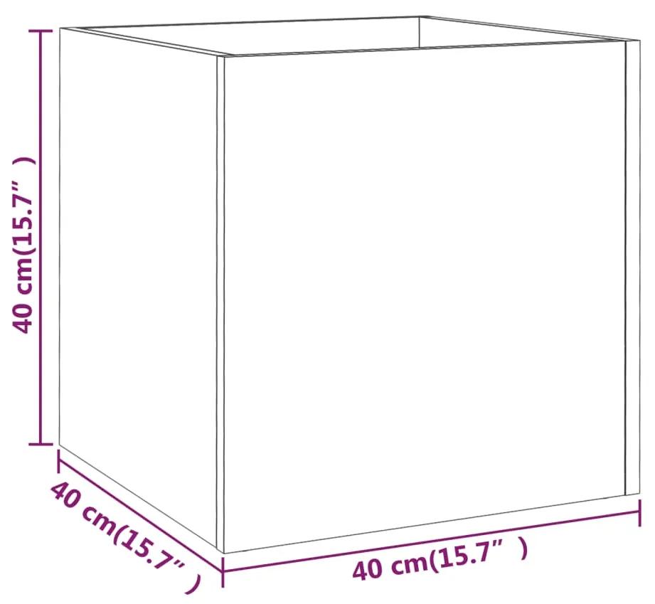 Jardiniera cutie, alb, 40x40x40 cm, lemn prelucrat Alb, 1