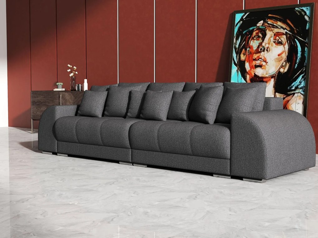 Canapea extensibilă dumonde cu 2 lăzi de depozitare si sezut confortabil din spuma high-density, Verona Enjoy Graphite 310x100 cm