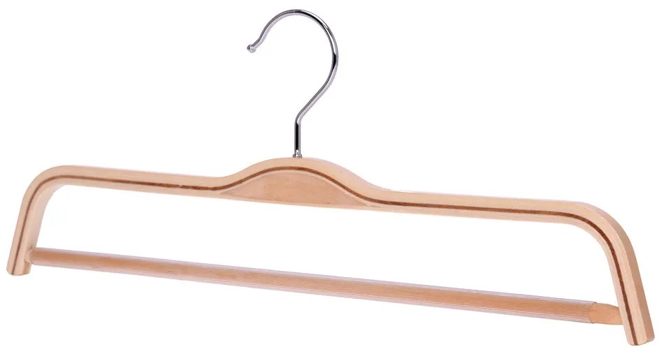Umeras din lemn cu bara pentru pantaloni, UnicUtil, Natur, UUUM55