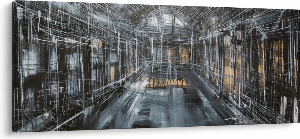 Tablou cu u interiorul clădirii vechi (120x50 cm)