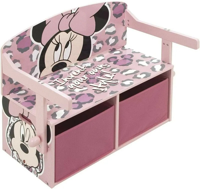 Arditex - Mobilier depozitare jucarii 2 in 1 Minnie Mouse, 70x60 cm