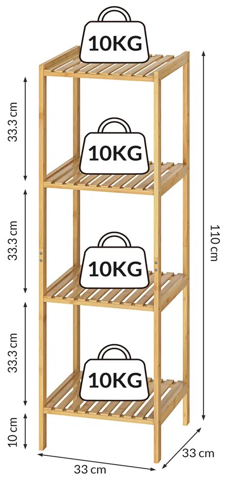 Deuba Raft din bambus - 110x33x33 cm