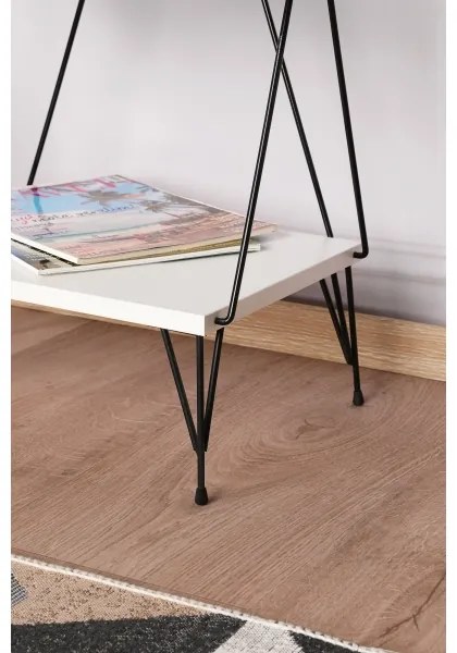 Bibliotecă BALABAN 165x48 cm albă/neagră