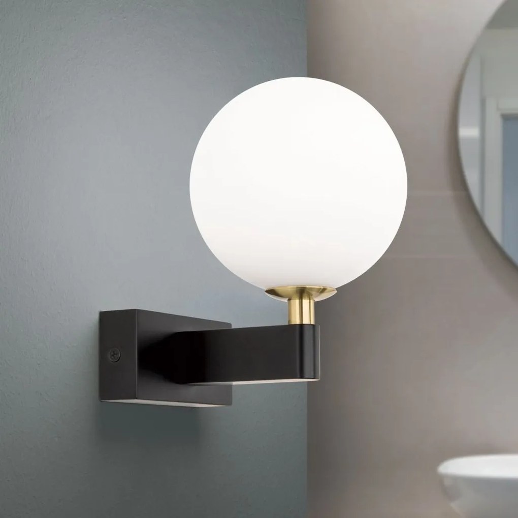 Aplica pentru baie design modern IP44 MARA negru/alama