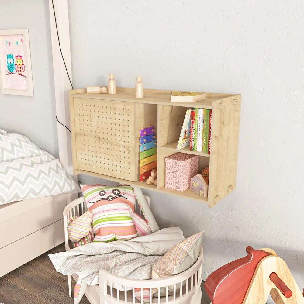 Bibliotecă de perete cu aspect de lemn de stejar 65x30 cm Sima – Kalune Design