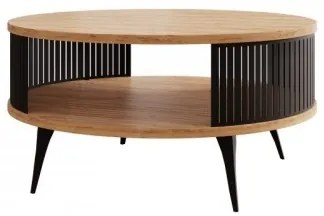 Măsuță de cafea ROENNI 44x75 cm negru/stejar auriu