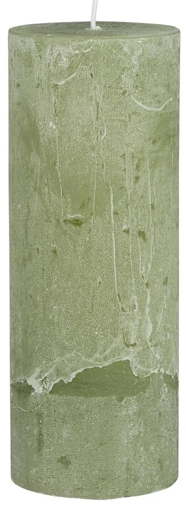 IB Laursen Lumanare stalp RUSTIC GREEN TEA 18 cm verde