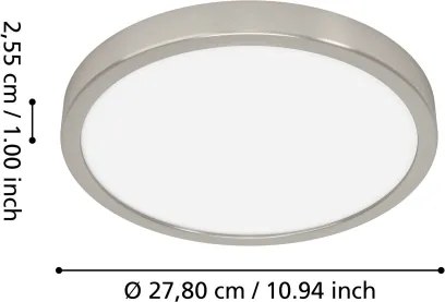 Eglo 901382 - Plafonieră LED RGBW pentru baie, dimabilă FUEVA-Z, LED 14,3W/230V, 27,8 cm, IP44, crom