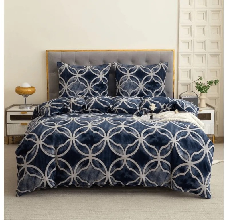 Lenjerie cocolino POLARA albastra Dimensiune lenjerie de pat: 70 x 80 cm | 140 x 200 cm