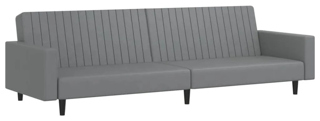 337670 vidaXL Canapea cu 2 locuri, gri, piele ecologică