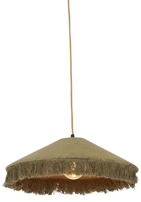 Lampă suspendată retro verde cu franjuri - Frills