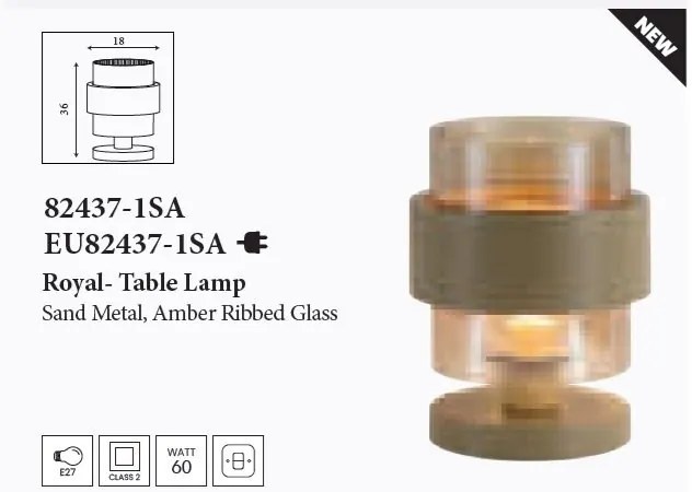 Veioza/Lampa de masa decorativa Royal chihlimbar