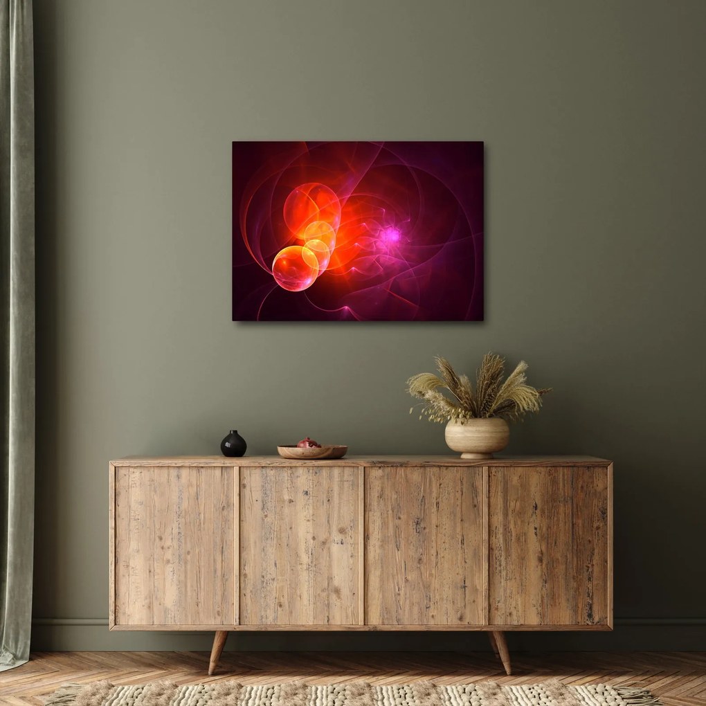 Tabloul modern cu abstracțiune roz (70x50 cm)
