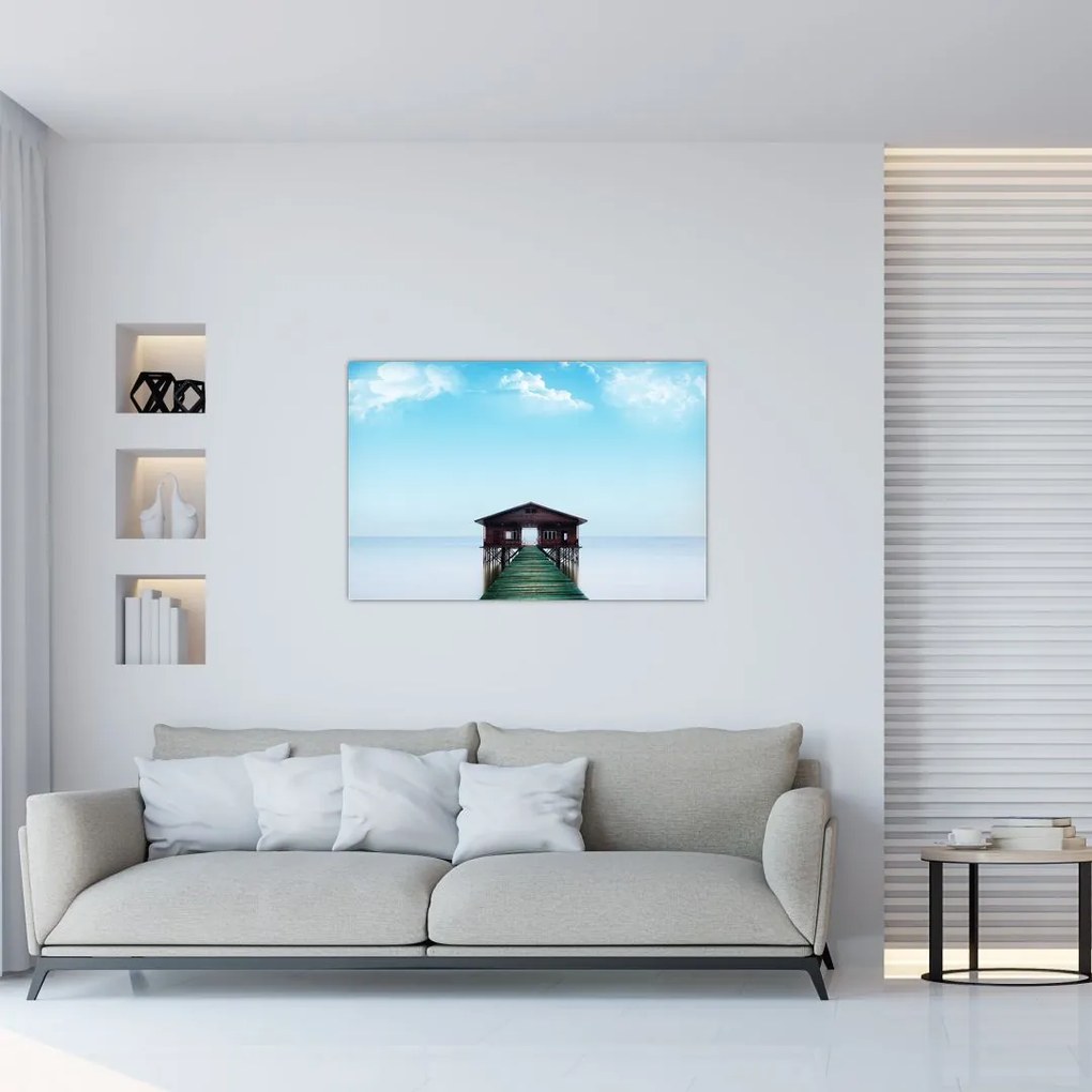 Tablou cu casă pe mare (90x60 cm)