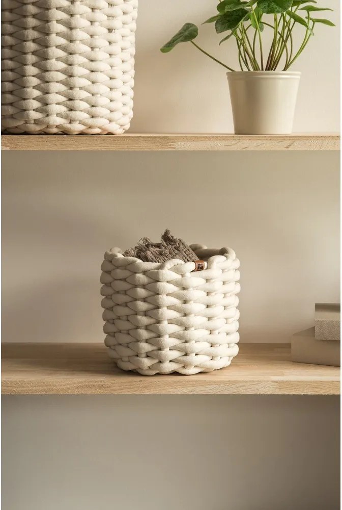 Coș de depozitare din material textil ø 21x17 cm Peach Skin Round S – Bigso