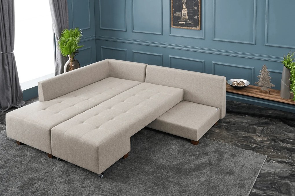 Coltar Extensibil Petra Crem, Stanga, 282 x 85 x 206 cm