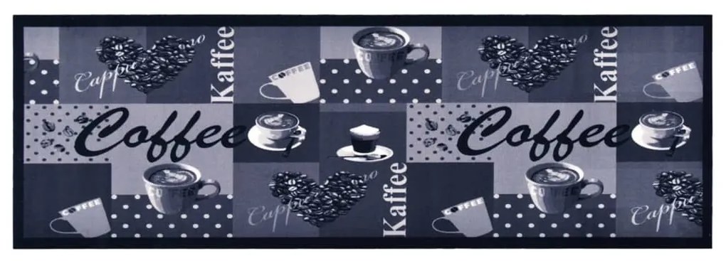 vidaXL Covoraș de bucătărie lavabil, albastru, model cafea, 60x180 cm