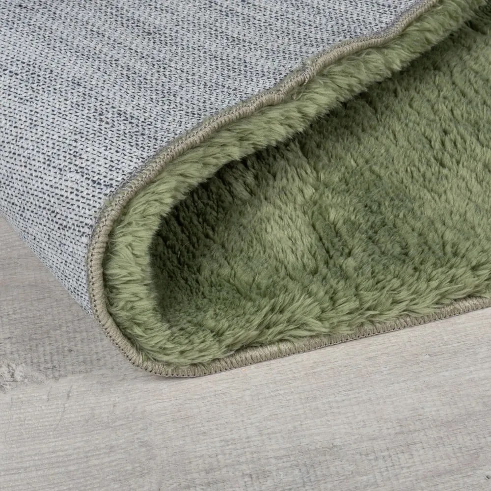 Blană verde-închis sintetică 80x150 cm Faroe Wool Look Fur – Flair Rugs