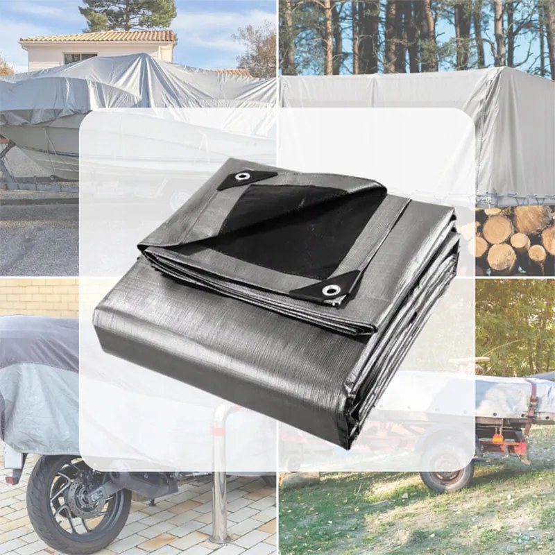 Prelată argintie impermeabilă 3m x 5m