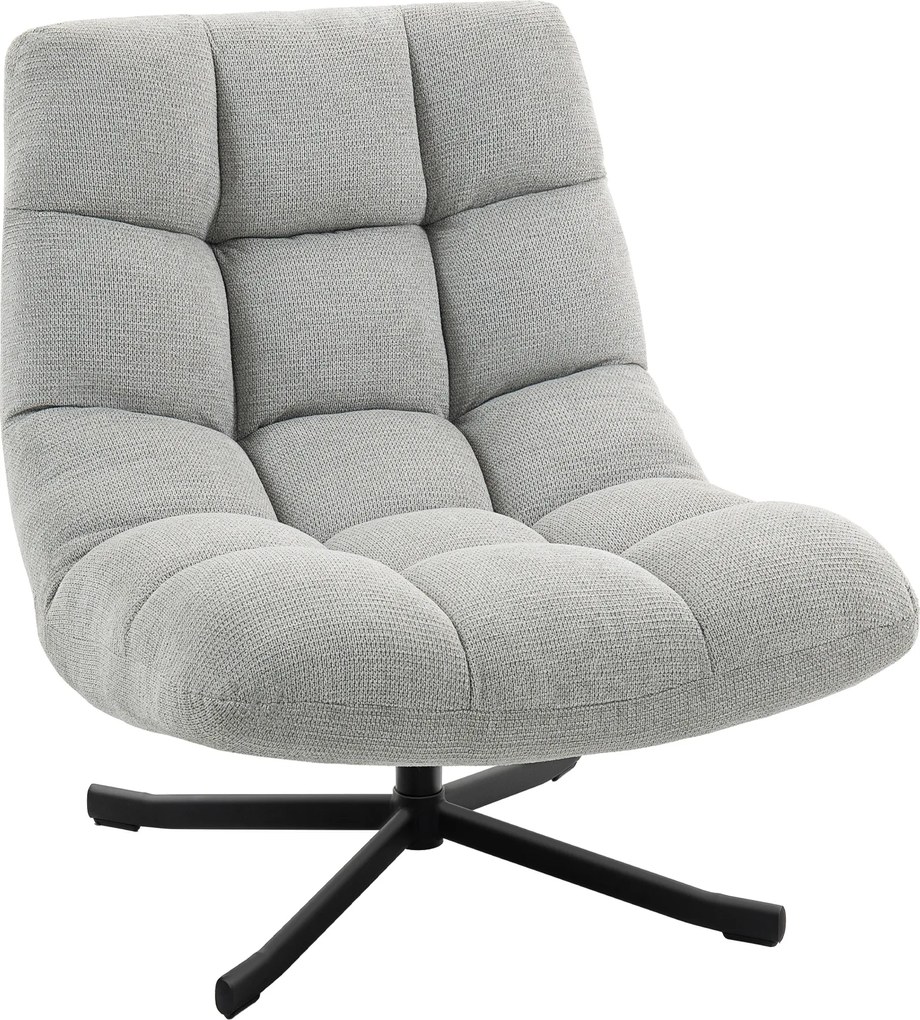 HOMCOM Fotoliu rotativ cu șezut lat, aspect chenille rezistent la apă, picioare din oțel încrucișate, Gri deschis | Aosom Romania